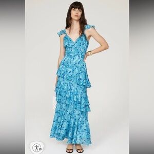 Hutch Blue Floral Tiered Maxi Dress Anthropologie